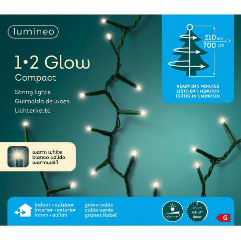 Lumineo LED Lichterkette 1•2 Glow Compact 210 cm 700 Lichter warmweiß