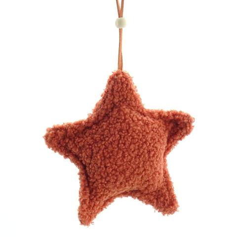 Weihnachstdeko Stern Terracottafarben aus Plüschstoff Ø 12 cm - Polyester