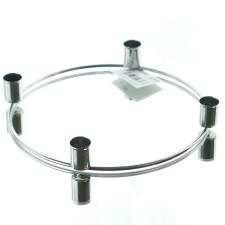 4er Stab-Kerzenhalter Metall-Adventsring Silberfarben Ø 23 cm x 3,5 cm
