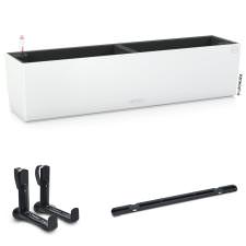 1er + 3 Set LECHUZA® Blumenkasten BALCONERA Color 80 Weiß All-in-One