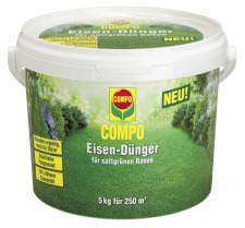 COMPO Eisen-Dünger für sattgrünen Rasen 5 kg für 250 m²